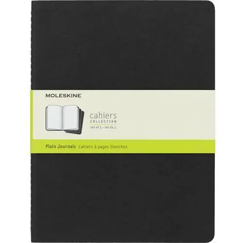 Moleskine Zestaw 3 zeszytów cahier journals xl (19x25cm) gładki, czarny, 120 stron