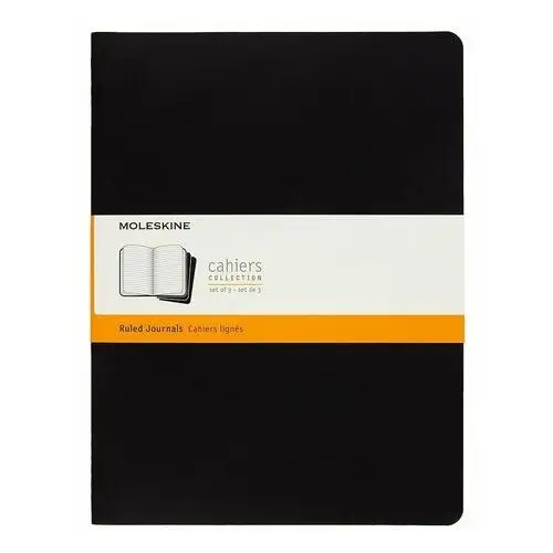 Zestaw 3 Zeszytów Moleskine Cahier Journals XL (19x25cm) w linie, czarny, 120 stron