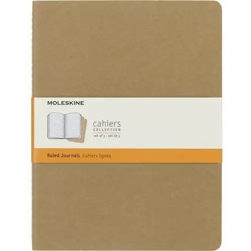 Moleskine Zestaw 3 zeszytów cahier journals xl (19x25cm) w linie, piaskowy, 120 stron