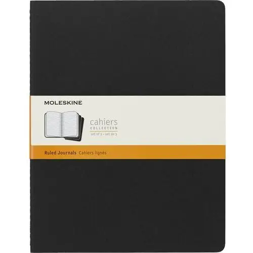 Zestaw 3 Zeszytów Moleskine Cahier Journals XXL (21,59x27,94cm) w linie, czarny, 120 stron