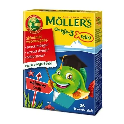 Żelki z kwasami omega-3 i witaminą D3 dla dzieci Malinowe Möller's