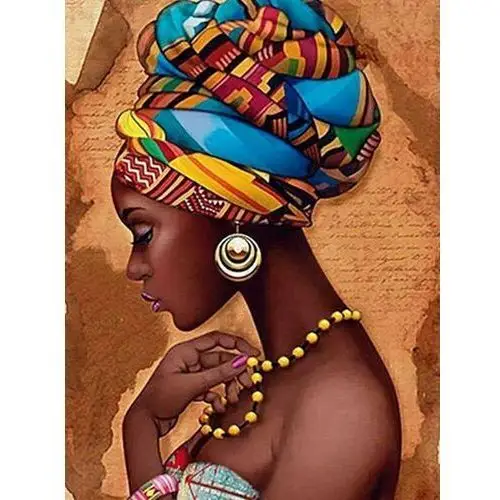 Haft Diamentowy Afrykańska Kobieta 35x45 cm K