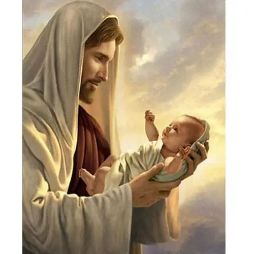 Moments Haft diamentowy jezus z dzieciątkiem 45x55 k