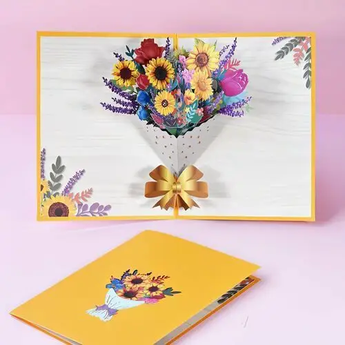 Moments Kartka pocztowa okolicznościowa 3d pop-up kwiaty - słoneczny bukiet