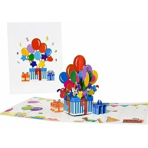Kartka pocztowa okolicznościowa 3d pop-up urodziny - kolorowe prezenty Moments