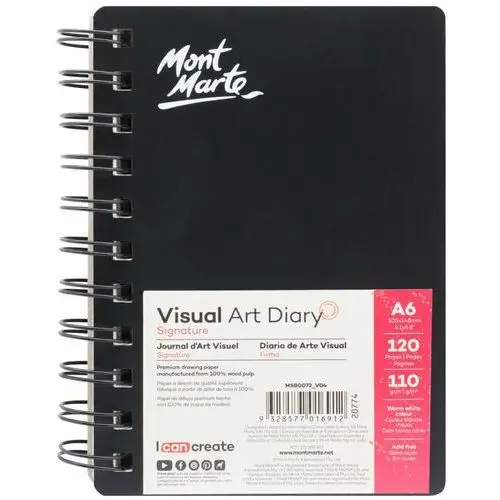 Blok Visual ART Szkicownik Spirala Mont Marte A6 120 Stron, 110gsm