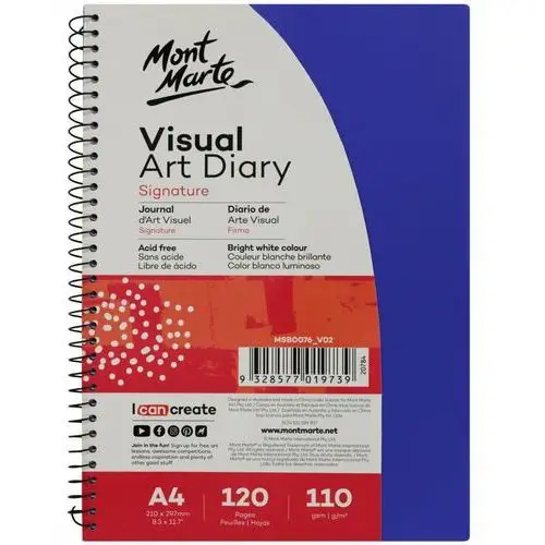 Blok Visual Diary Spirala Mont Marte A4 120 Stron, 110gsm