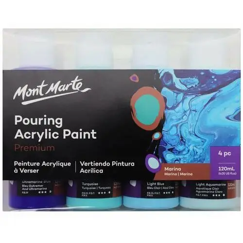 Mont marte Zestaw farb pouring 4x120ml marina