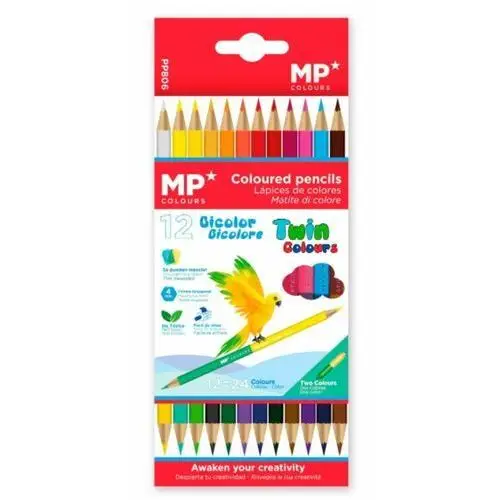 Kredki ołówkowe 12 kolorów dwustronne mp Mp colors
