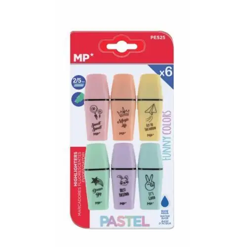 Mp colors Zestaw zakreślaczy fluorescencyjnych 6 sztuk (kolorowy)