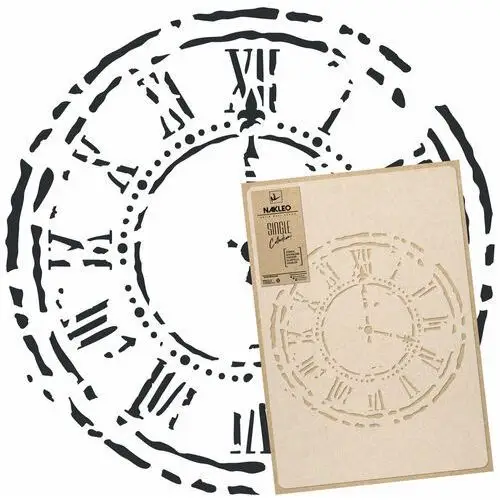 Nakleo Szablon malarski wielokrotny // zegar ścienny – tarcza // 43x46cm