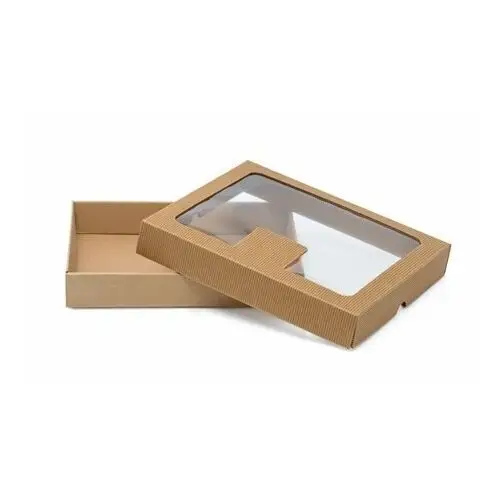 Pudełko karbowane z oknem, 230x187x38mm Neopak
