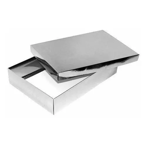 Pudełko laminowane z przykrywką, srebrne, 35x24x7 cm Neopak