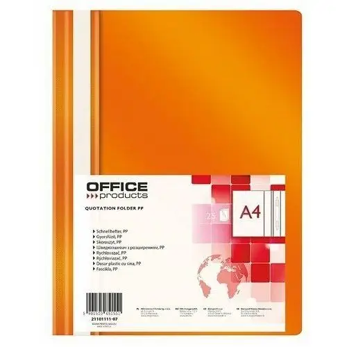 Skoroszyt a4 pp office products, pomarańczowy, 25szt. Neopak