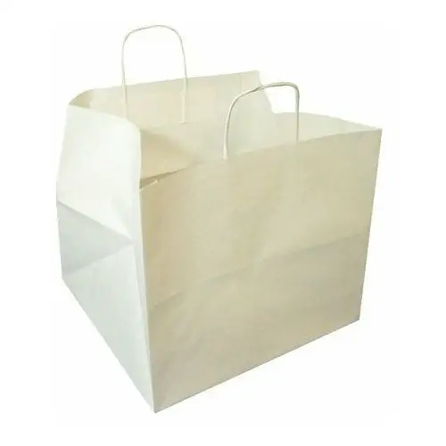 Torba prezentowa, Pizza Bag, biała gładka, 36x33x32 cm
