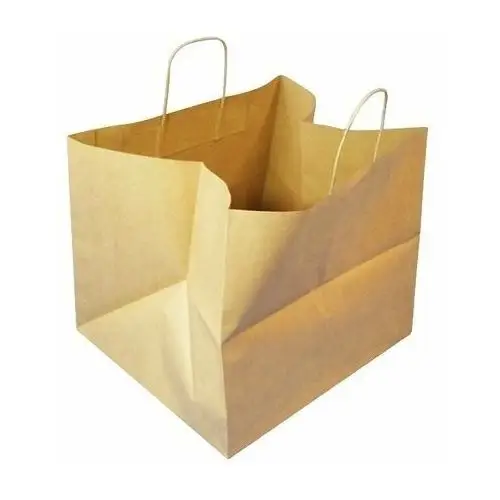 Torba prezentowa, pizza bag, brązowa prążek, 36x33x32 cm Neopak