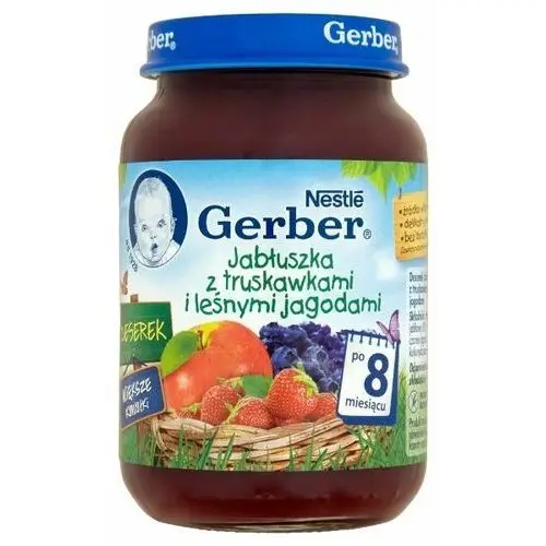 Nestle Gerber, deserek jabłuszka z truskawkami i leśnymi jagodami, 190 g