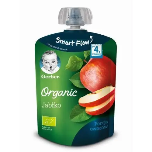 Gerber organic, deserek w tubce jabłko dla niemowląt po 4 miesiącu, 90 g Nestle