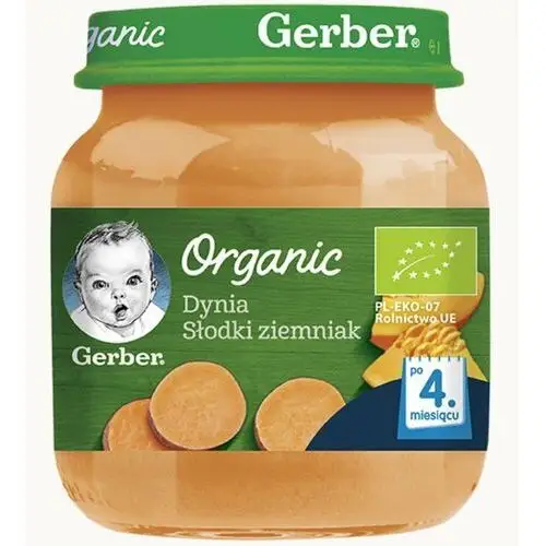 Nestle Gerber organic, obiadek dynia słodki ziemniak dla niemowląt po 4 miesiącu, 125 g
