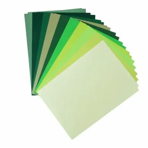 Zestaw papierów ozdobnych kolorowych A4 zielonych 20 ark. - wycinanka na plastykę technikę