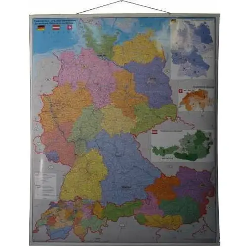 Niemcy Austria Szwajcaria. Mapa ścienna kody pocztowe 1:900 000, Stiefel