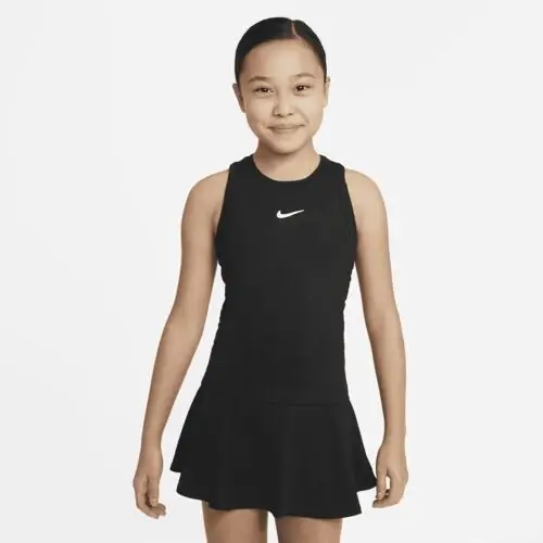 Koszulka tenisowa bez rękawów dla dużych dzieci (dziewcząt) Dri-FIT Nike Victory - Czerń, CV7573-010
