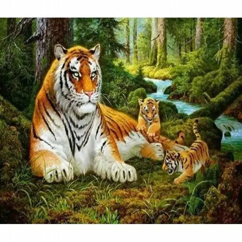 Diamentowa mozaika 5d tygrysica tygrys histone Norimpex