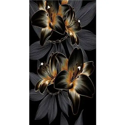 Norimpex Diamentowa mozaika lilie czarne i złote 30x40