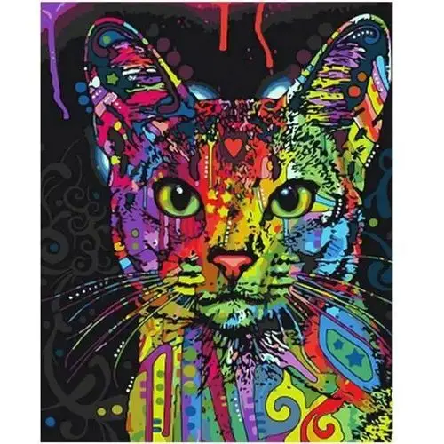 Malowanie po numerach, kolorowy kot, 40x50 cm, 1007029 Norimpex