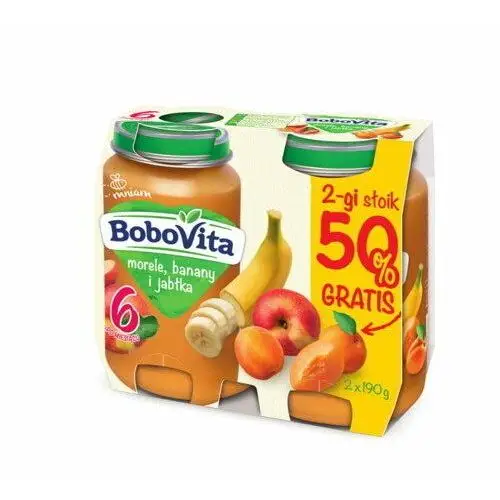 BoboVita, Deserek po 6. miesiącu morele, banany i jabłka, 2x190 g