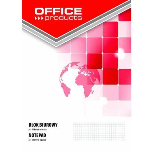 Blok biurowy office products, a4, w kratkę, 50 kart., 70gsm, 10 szt