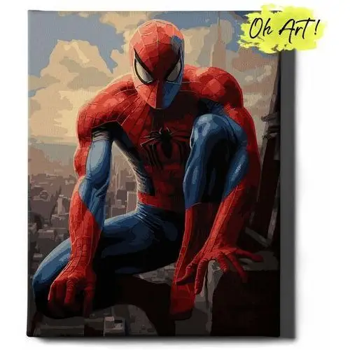 Malowanie Po Numerach 40x50cm Dla Dzieci – Obraz do Malowania po numerach Spiderman na dachu – Oh Art