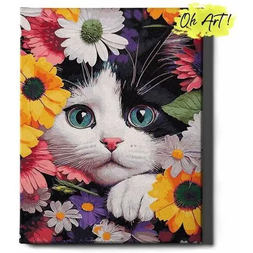 Malowanie po numerach 40x50cm dla dzieci – obraz do malowania po numerach kot – Oh art