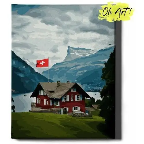 Oh art! Malowanie po numerach 40x50cm dom w szwajcarii – obraz do malowania po numerach krajobraz