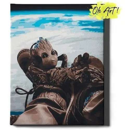 Malowanie Po Numerach 40x50cm Groot w kosmosie – Kreatywne Obrazy do Malowania po numerach z Rama Filmy – Oh Art