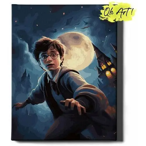 Malowanie Po Numerach 40x50cm Harry Potter i księżyc – Obraz do Malowania po numerach Hogwart Dla Dzieci – Oh Art