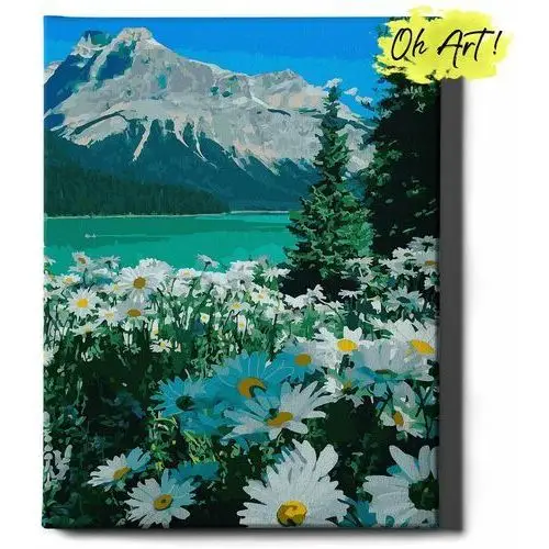 Malowanie Po Numerach 40x50cm Krajobraz – Kreatywne Obrazy do Malowania po numerach z Rama Stokrotki i góry – Oh Art