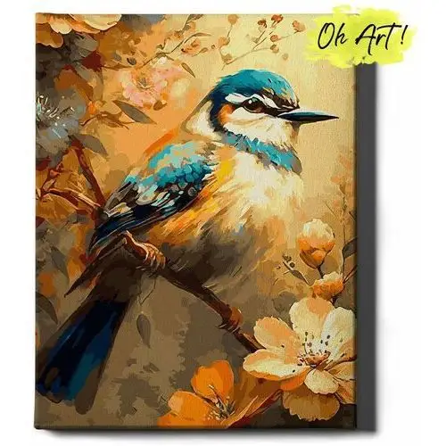 Malowanie po numerach 40x50cm piękna sikorka ptaki – kreatywny obraz do malowania po numerach zwierzęta – Oh art
