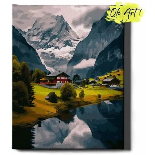 Malowanie Po Numerach 40x50cm Przyroda Szwajcarii – Obraz do Malowania po numerach Góry – Oh Art