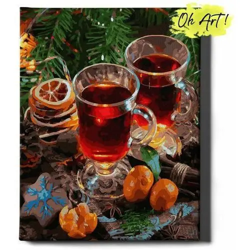 Malowanie Po Numerach 40x50cm Zimowy napój – Kreatywne Obrazy do Malowania po numerach z Rama Świąteczne – Oh Art