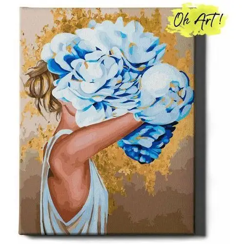 Oh art! Malowanie po numerach ze złotą farbą z ramą 40x50 cm kobieta – obrazy do malowania po numerach z błyszczącą farbą