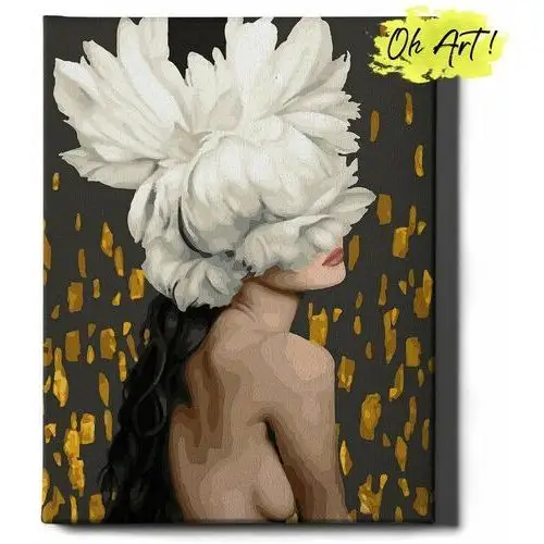 Oh art! Malowanie po numerach ze złotą farbą z ramą 40x50 cm kobieta – obraz do malowania po numerach z błyszczącą farbą