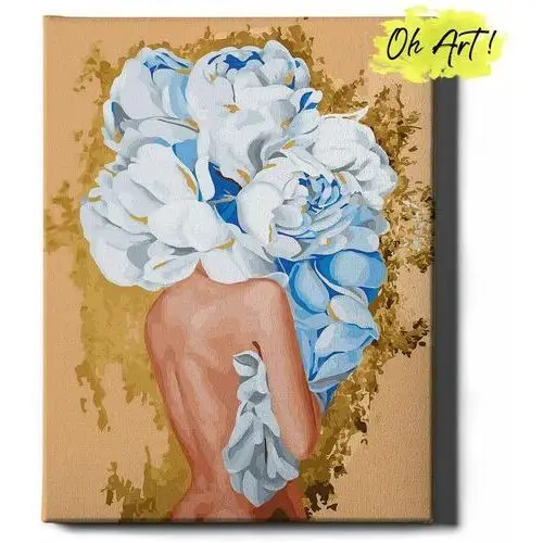 Oh art! Malowanie po numerach ze złotą farbą z ramą 40x50 cm kobieta – obraz do malowania po numerach z błyszczącą farbą