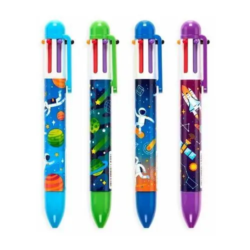 Długopisy 6-kolorowe - Astronauci, mix wzorów