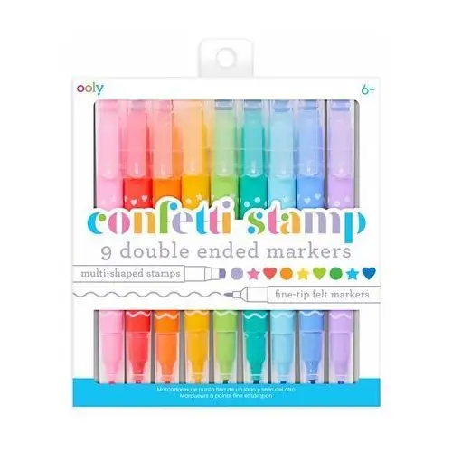 Dwustronne flamastry ze stempelkami - confetti stamp Ooly