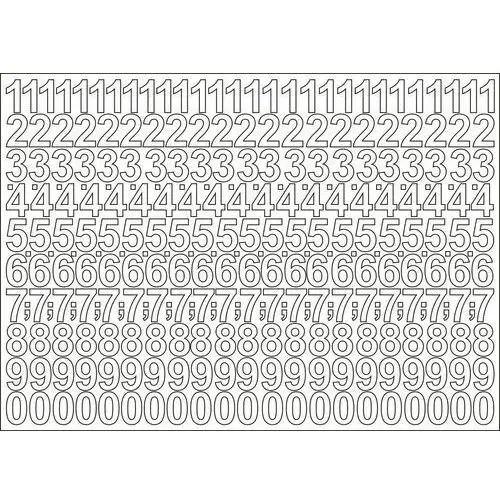 Oracal Cyfry samoprzylepne białe 2,5cm arkusz 276 znaków