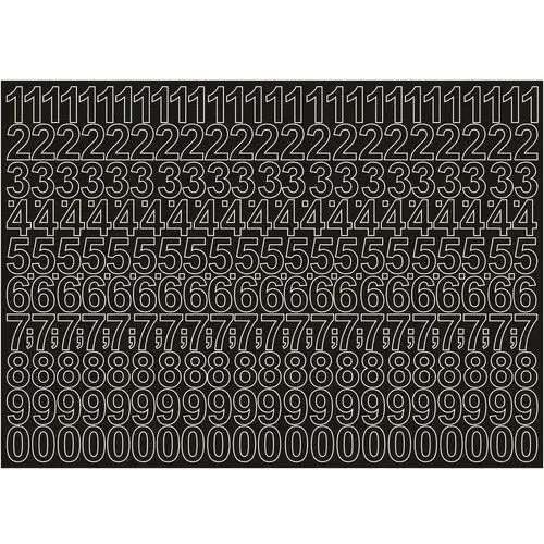 Cyfry samoprzylepne czarne 6cm arkusz 276 znaków Oracal