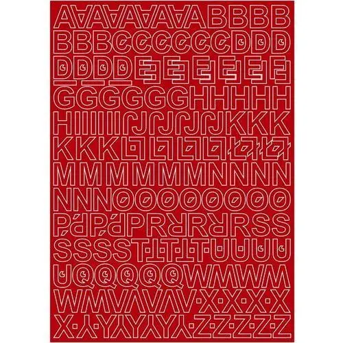 Litery samoprzylepne 3cm czerwone mat arkusz 225 znaków