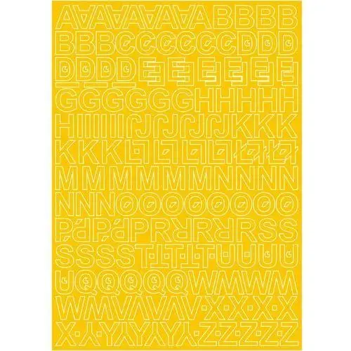 Litery samoprzylepne 3cm żółte mat arkusz 225 znaków