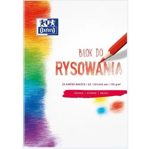 Oxford, blok do rysowania, biały, format A3